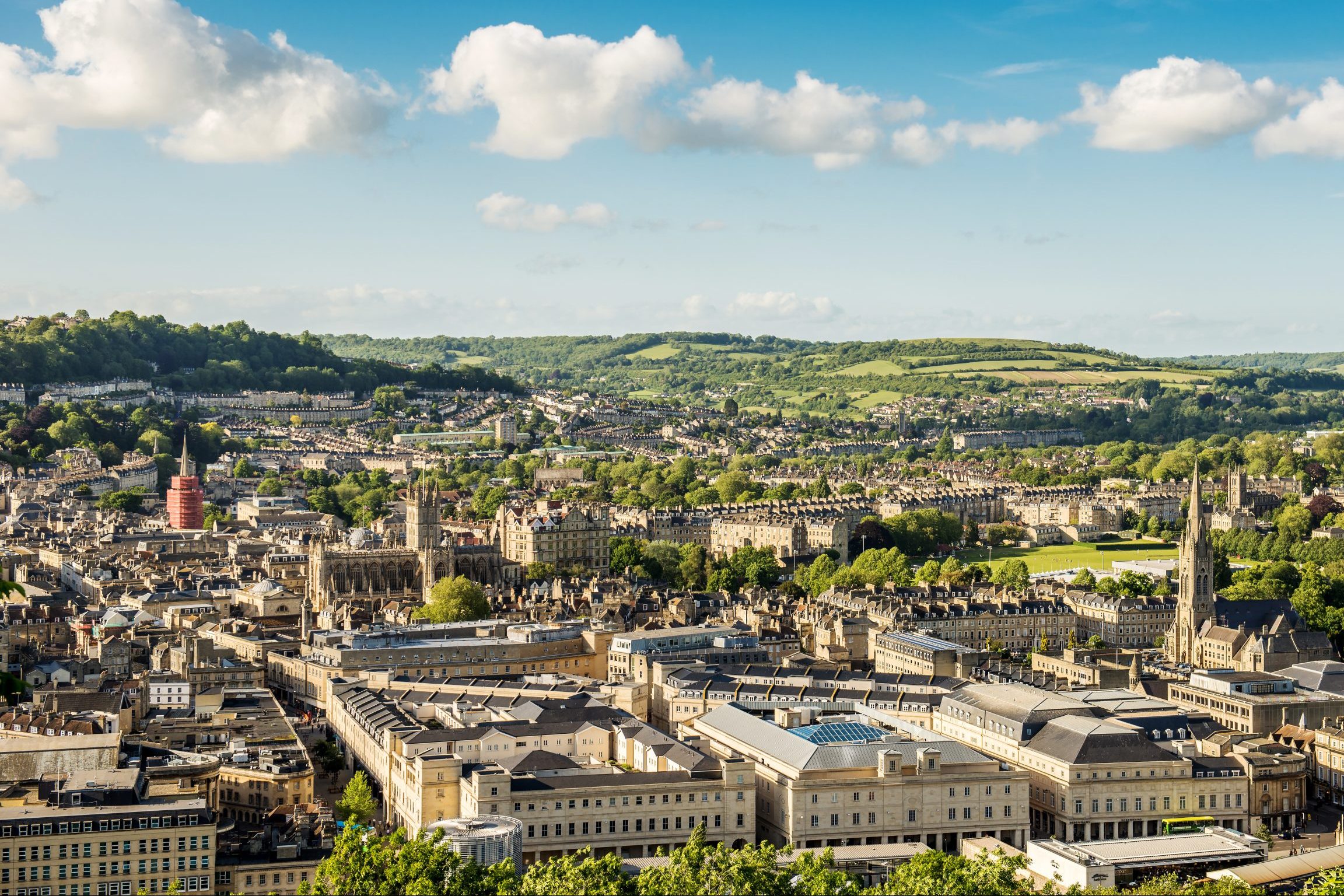 City of Bath, Somerset, England, view from Alexandra Park.
